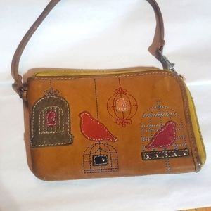 FOSSIL LEATHER WALLET WRISTLET